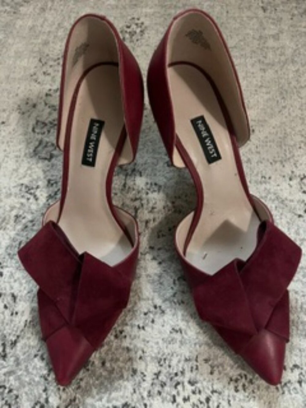 🧡3/$15 NINE WEST Burgundy Pointed-Toe Leather Heels Women's 9M